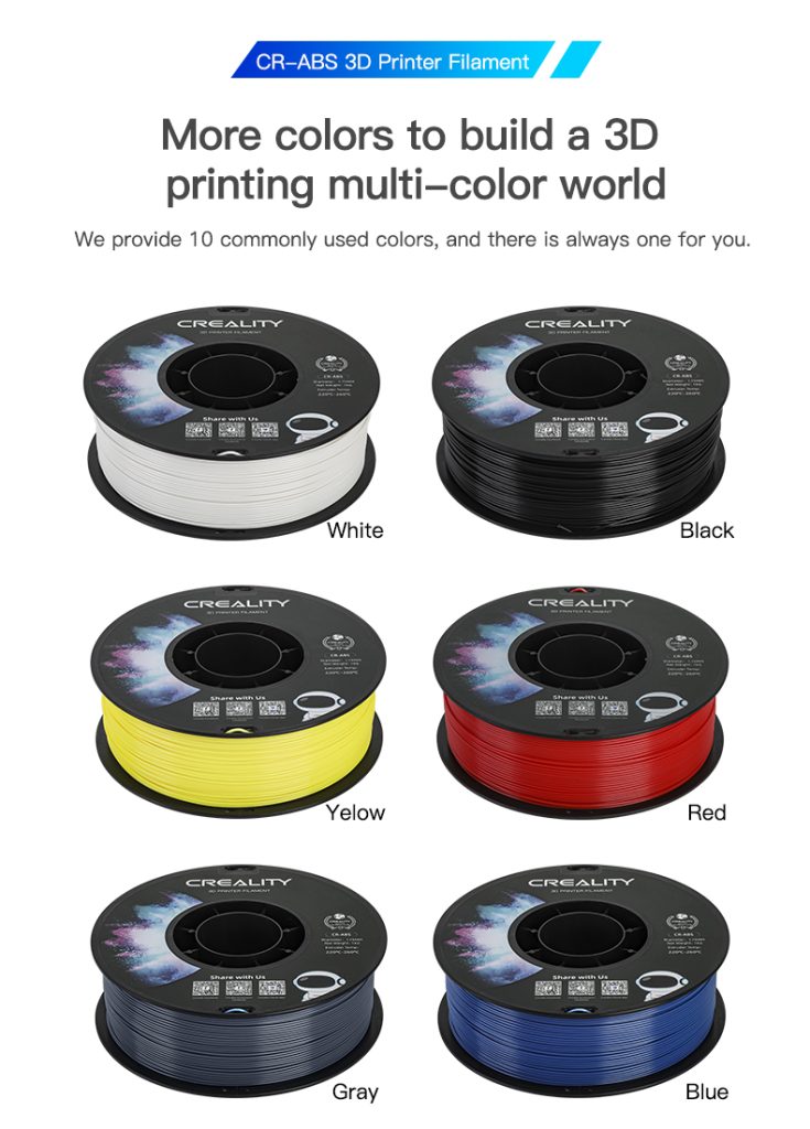 Creality CR-ABS Filament 1.75mm 1kg - EC 3D Printing Supplies