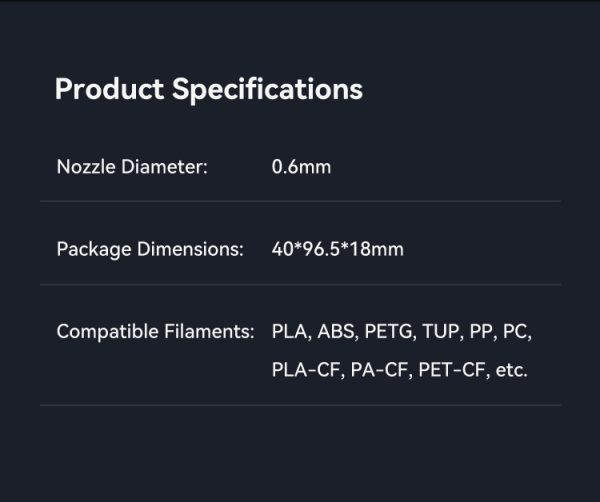 Unicorn Quick-Swap Nozzle for K2 Plus - 0.6mm - Image 7