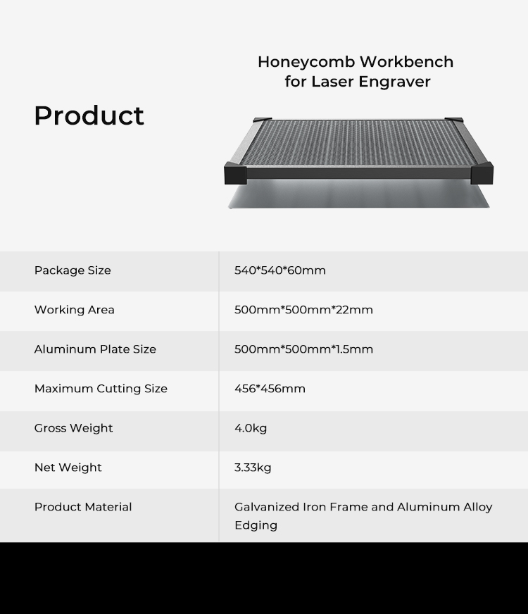 Creality Honeycomb Workbench for Laser Engraver 500 x 500mm - Image 10
